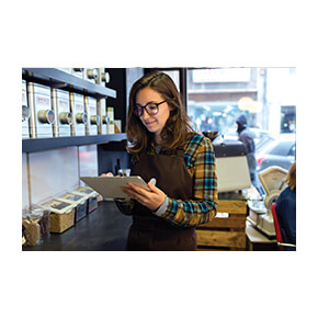 Lady taking store inventory