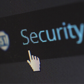 Mouse pointing to the word security