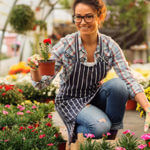 Woman in garden smiling