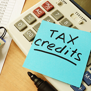 Post it with words tax credits.