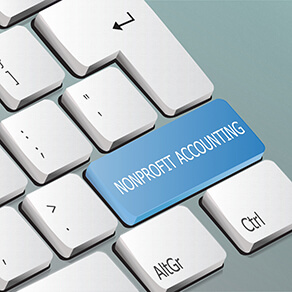 nonprofit accounting written on the keyboard button