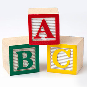 ABC Blocks on a white background