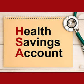 The words "Health Savings Account" with a stethoscope over them