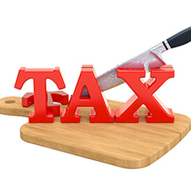 Tax cut concept. 3D rendering isolated on white background