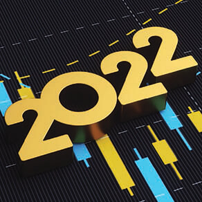 modern, abstract style of the numbers of the year “2022”