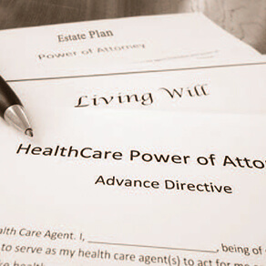 Documents for a Healthcare Power of Attorney and a Living Will