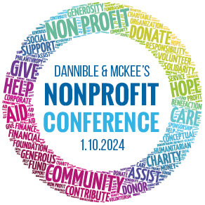 Dannible & McKee's Nonprofit Conference graphic with date January 10, 2024