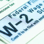 Close up of W2 tax forms