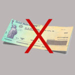 Government issued check with a red "x" through it
