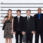 Suspect lineup in police station