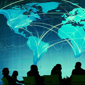 Silhouette Group of People Meeting Global Business Concept