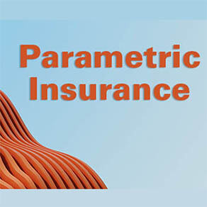 Abstract geometric shape on blue background with the words, 