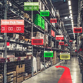 Warehouse displaying augmented reality